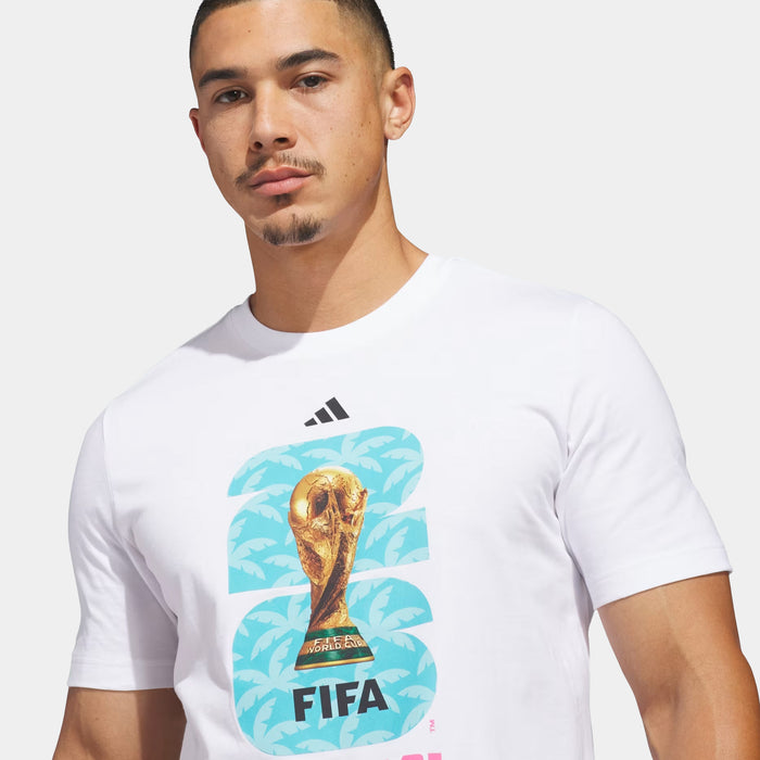 FIFA World Cup '26 Host City Miami Graphic Mens Short Sleeve Shirt (White)