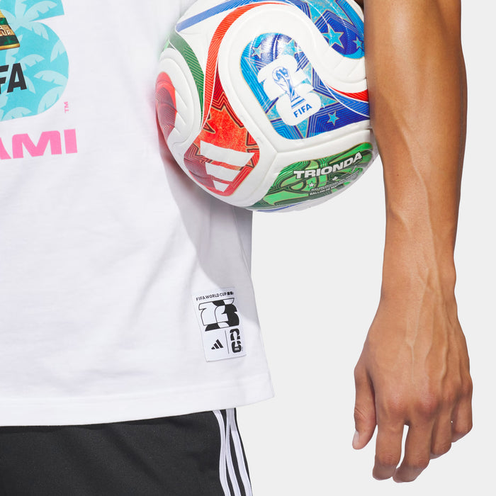 FIFA World Cup '26 Host City Miami Graphic Mens Short Sleeve Shirt (White)