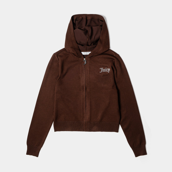 Fine Knit Bling Womens Jacket (Brown)