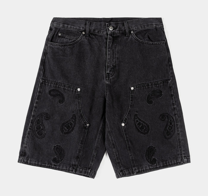 Fleir Denim Mens Shorts (Black/White)