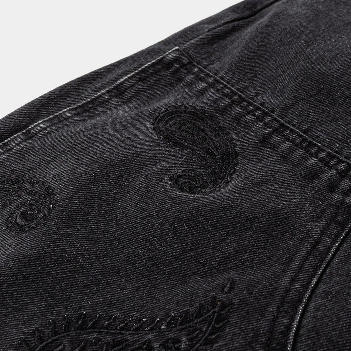 Fleir Denim Mens Shorts (Black/White)