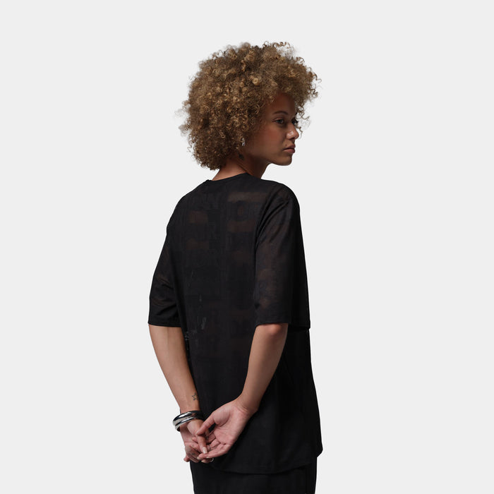 Flight Open Knit Womens Short Sleeve Shirt (Black)