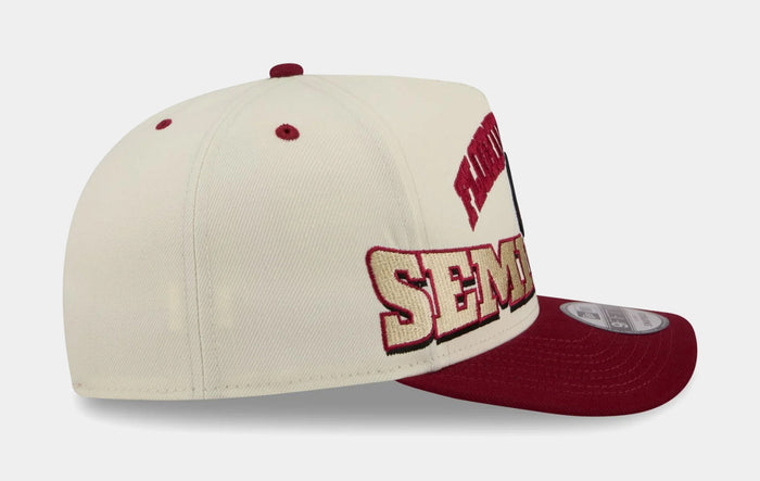 Florida State Seminoles Arched 950AF Snapback Mens Hat (White/Red)