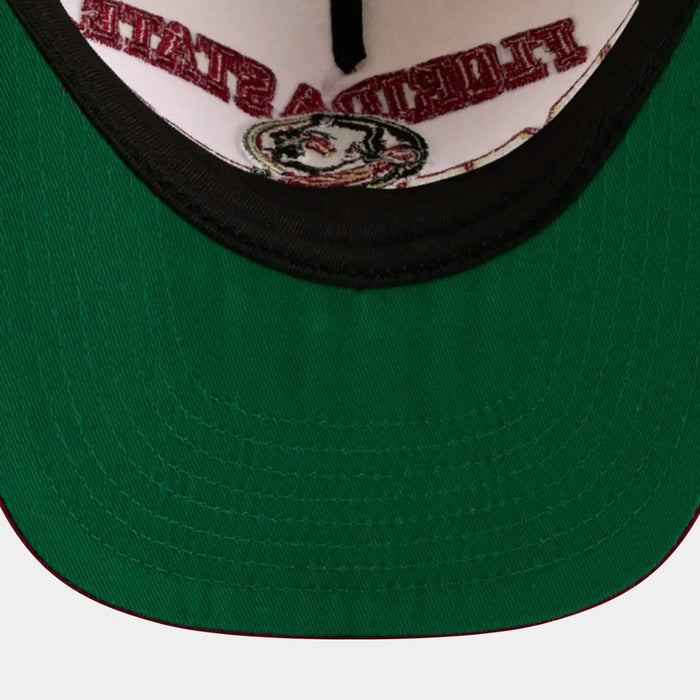 Florida State Seminoles Arched 950AF Snapback Mens Hat (White/Red)