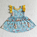 Flutter Sleeves knee length back to school dress -GSD0054