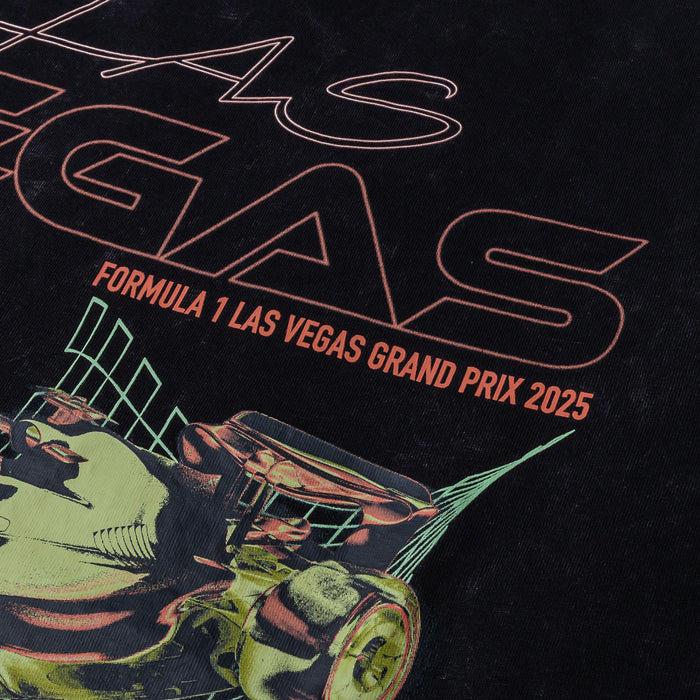 Formula 1 Vegas Car Graphic Mens Short Sleeve Shirt (Black/Red)