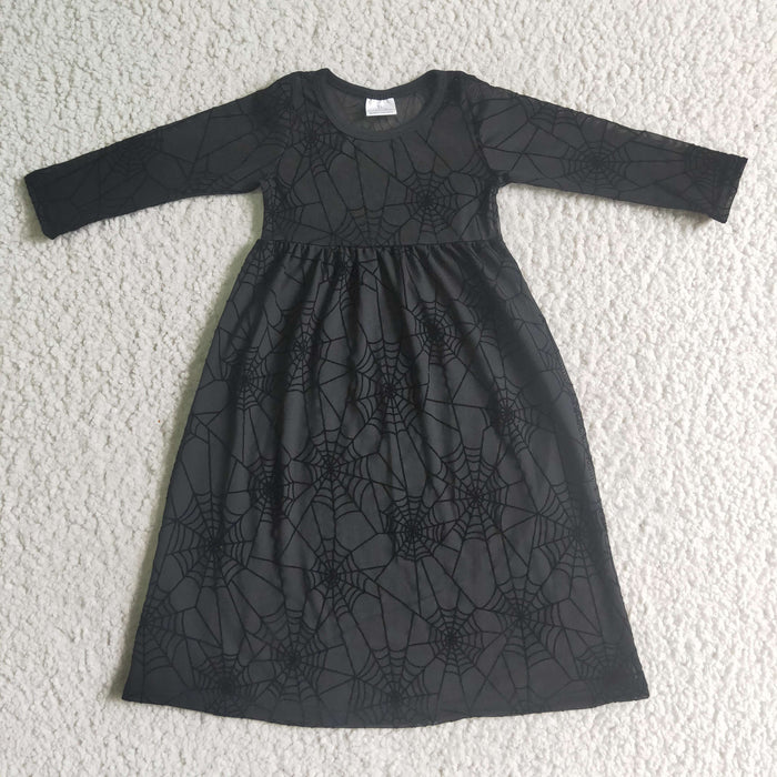 GBO0060 Web Tulle Dress Orange Cotton Baby Girls Halloween 3 Pieces Bummie Set
