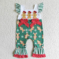 Gingerbread Embroidery Baby Girls Christmas Romper    SR0064