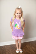 Girls bunny embroidery Easter outfit    GSSO0126