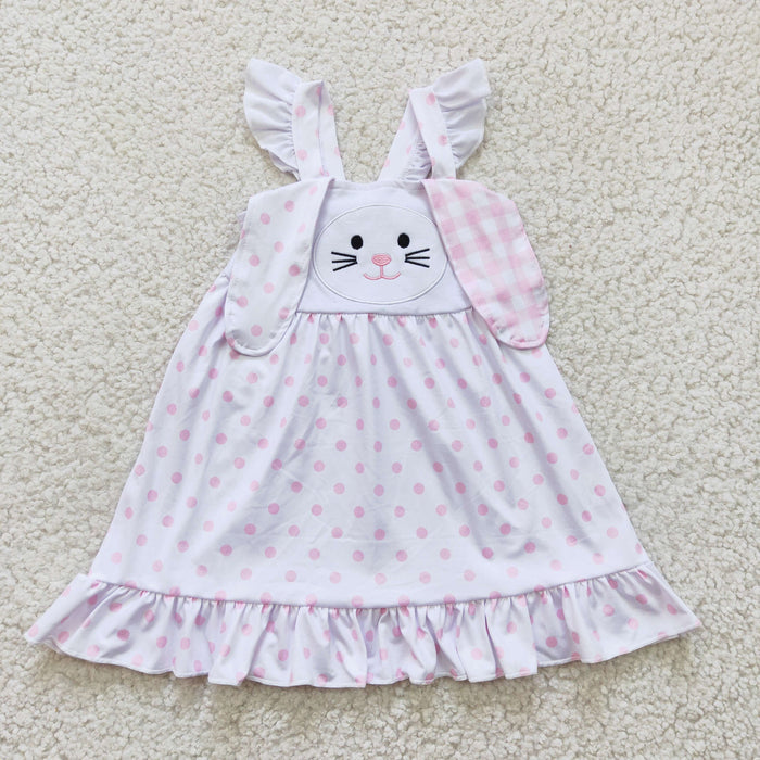 Girls bunny print Easter dress   GLD0173