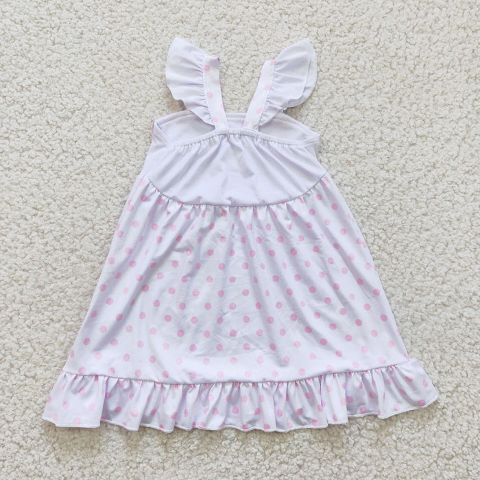 Girls bunny print Easter dress   GLD0173