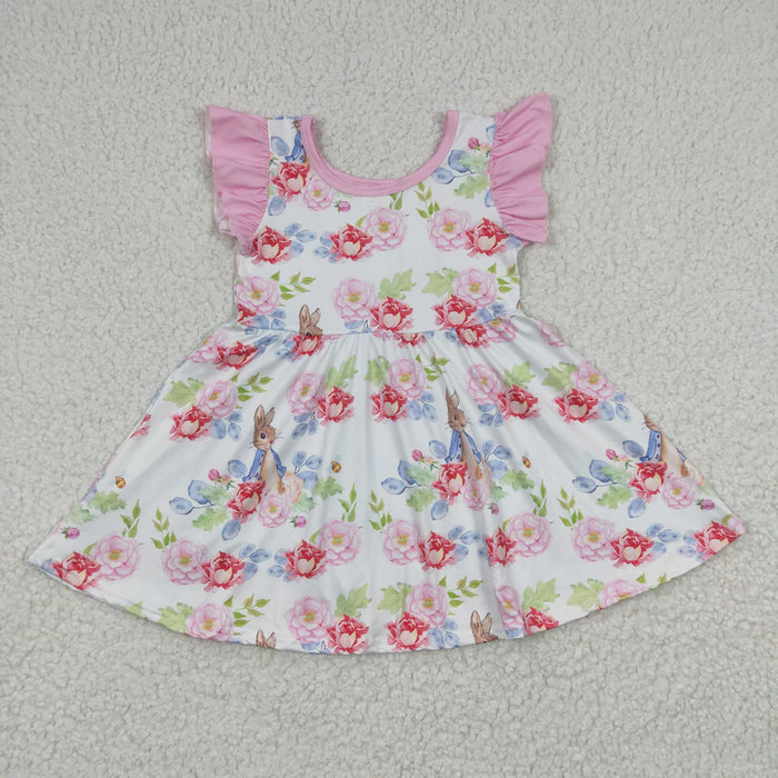 Girls bunny print Easter dress    GSD0223