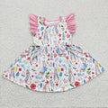 Girls bunny print Easter dress    GSD0229