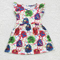Girls cartoon hero print dress  GSD0172