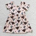 Girls cow print dress  GSD0178