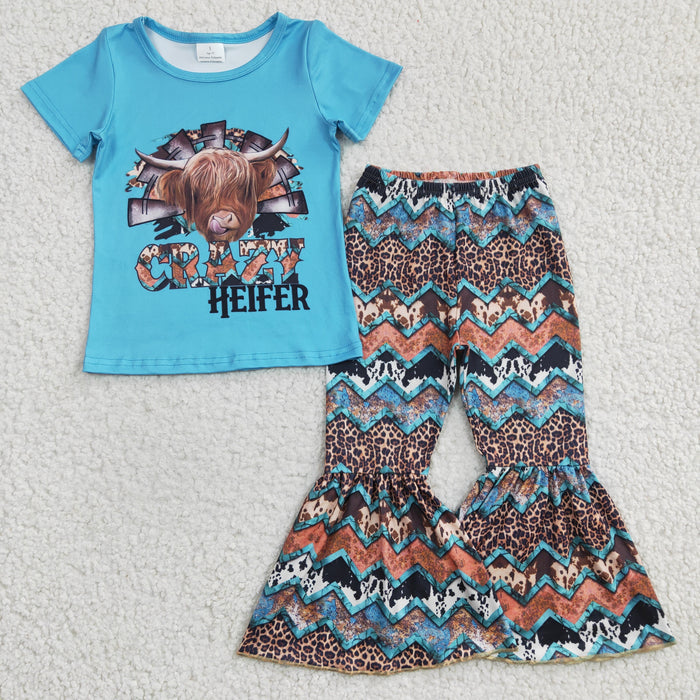 Girls CRAZY HEIFER print outfit  GSPO0372