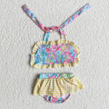 Girls flower print 2 pieces swimsuits E10-20