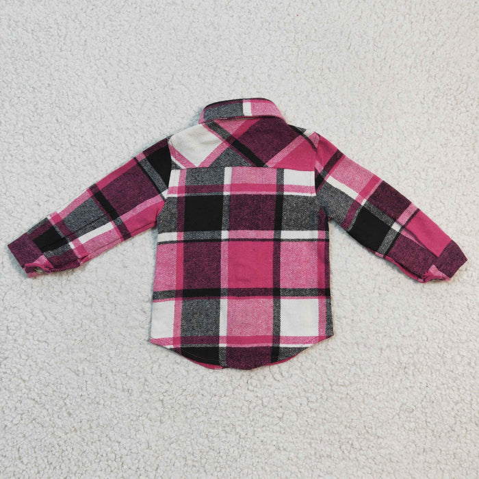 Girls hot pink cotton spring shirt GT0104