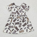 Girls leopard bunny print Easter dress    GSD0227