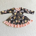 Girls long sleeve Happy New Year dress       GLD0107