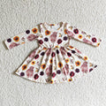 Girls long sleeve Highland cow dress       GLD0118
