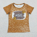 Girls MINI sunflower leopard print top   GT0098