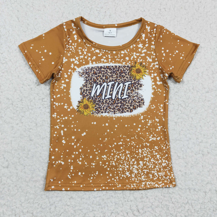 Girls MINI sunflower leopard print top   GT0098