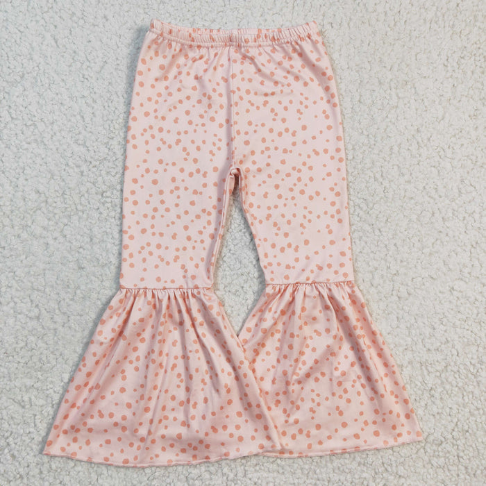 Girls orange dots print bell pants   P0055