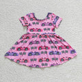 Girls PINK cars print summer dress  GSD0177