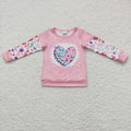 Girls pink dinosaur print top   GT0087