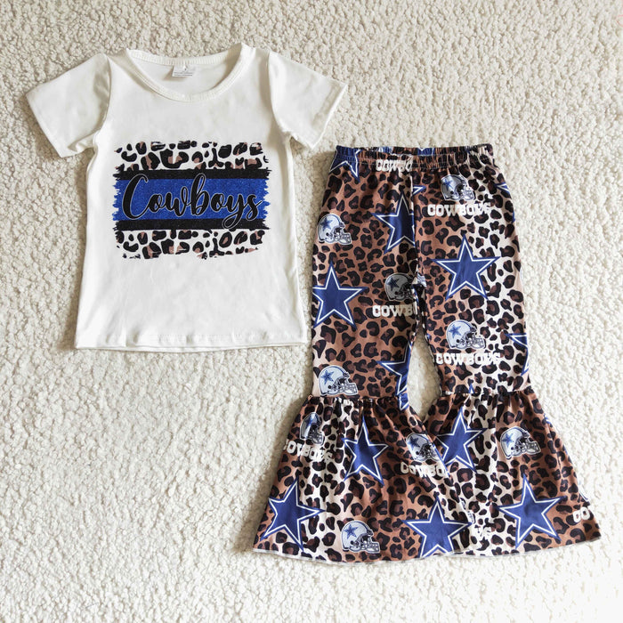 Girls short sleeve bell bottom outfits    GSPO0206