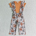 Girls Short Sleeve Top Suspender Trousers Outfits   GSPO0096