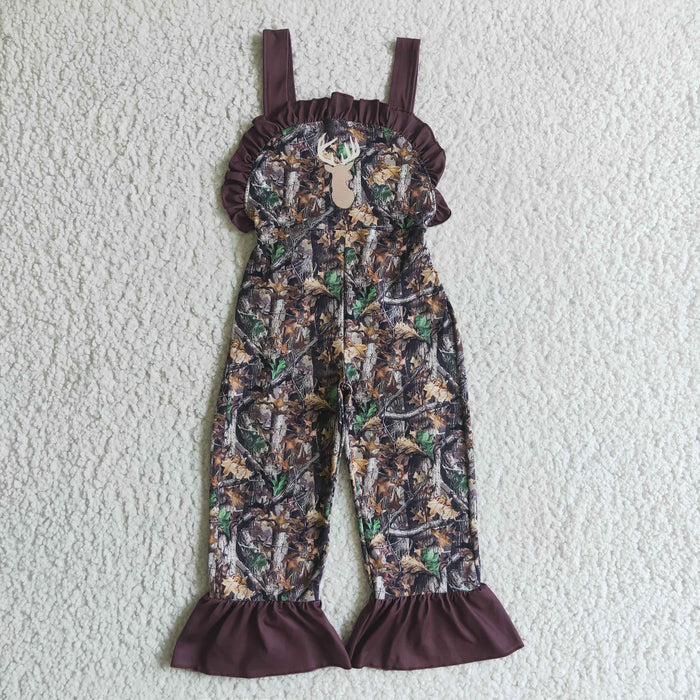 Girls sleeveless camo jumpsuit    SR0098