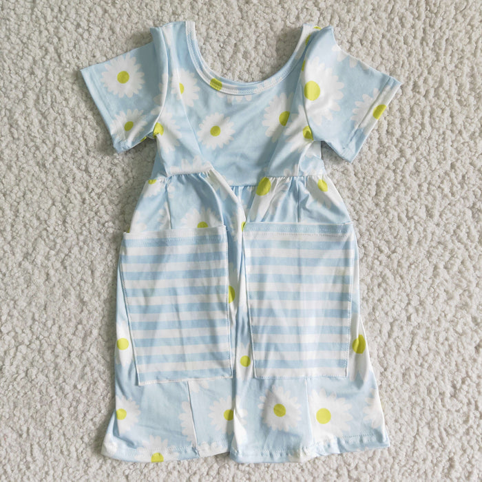 Girls summer knee length dress   GSD0096