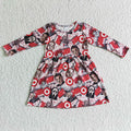 GLD0038 Targe* Cartoon Film Characters Print Girls Halloween Knee Length Dress