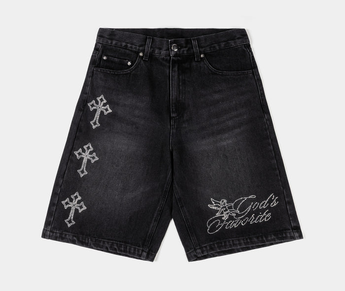 God's Favorite Denim Womens Shorts (Black/Silver)