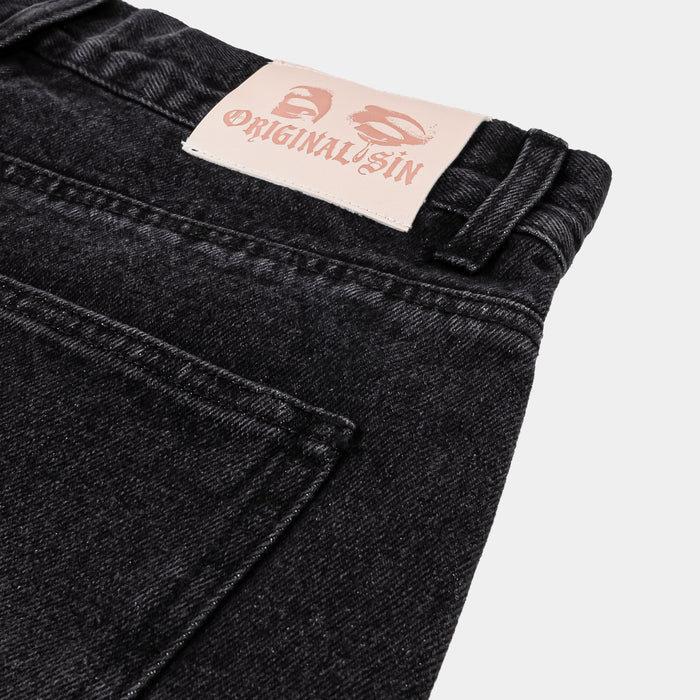 God's Favorite Denim Womens Shorts (Black/Silver)
