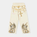 God's Favorite Fleece Womens Sweatpants (Cream/Pink)