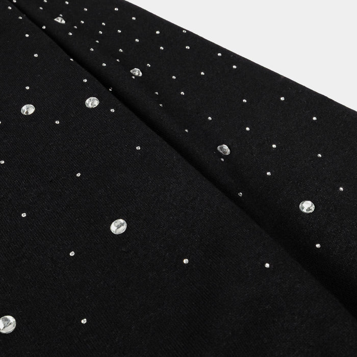 Gradient Studded Zip Up Mens Hoodie (Black/Black)