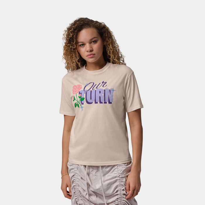 Graphic Our Turn Womens Short Sleeve Shirt (Chalk)