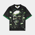 Green Skulls Mesh Mens Jersey (Black/Green)