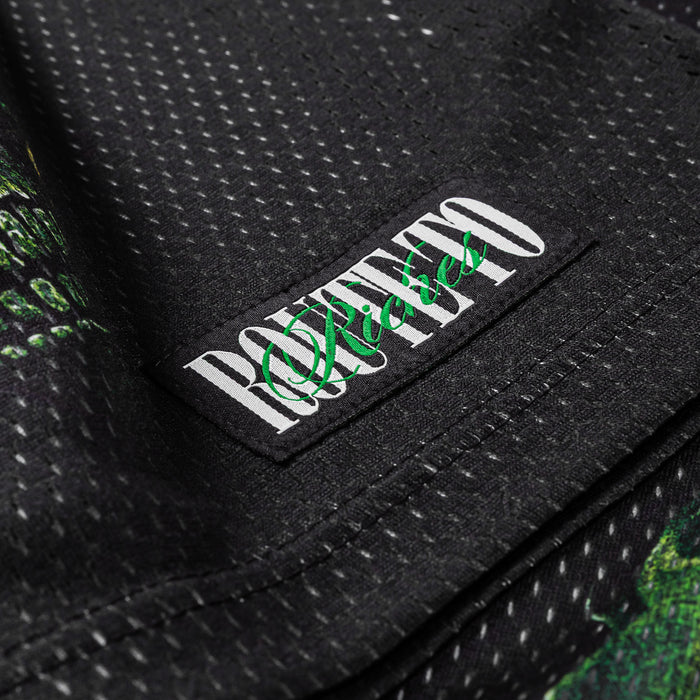 Green Skulls Mesh Mens Jersey (Black/Green)