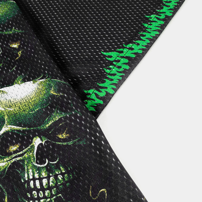 Green Skulls Mesh Mens Jersey (Black/Green)