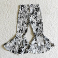 Grey tie-dye denim bell bottom jeans   P0023