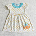GSD0116 Pumpkin Dots Print Girls Fall Dress