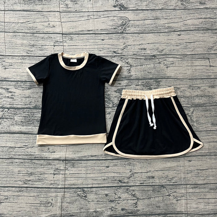 GSD3923 Preorder Back Cotton Skirts Girls Summer Clothes Set