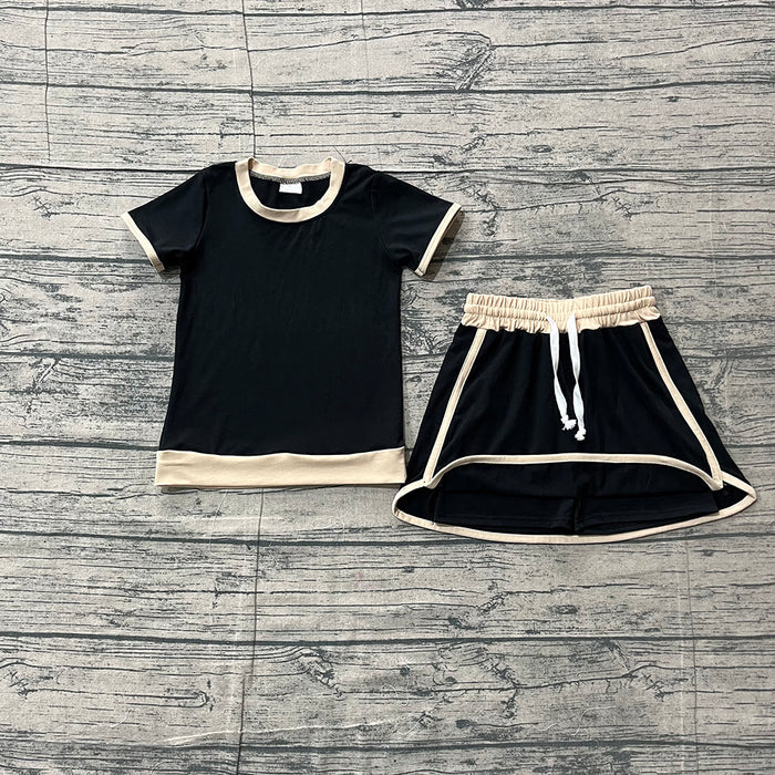 GSD3923 Preorder Back Cotton Skirts Girls Summer Clothes Set
