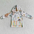 GT0022 Candy Pumpkin Print Kids Halloween Hoodie Top