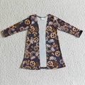 GT0044 Pumpkin Flowers Rainbow Print Girls Halloween Jackets Cardigans Top