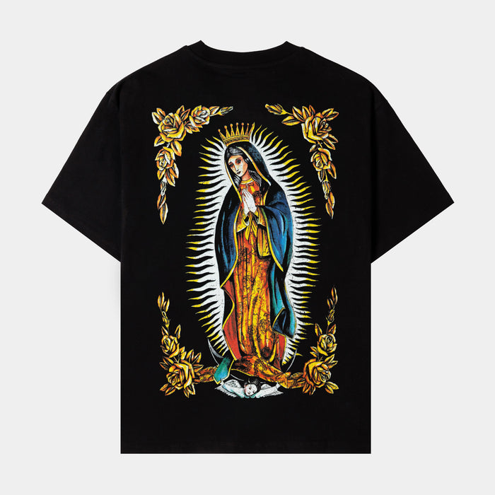 Guadalupe Mural Mens Short Sleeve Shirt (Black/Gold)